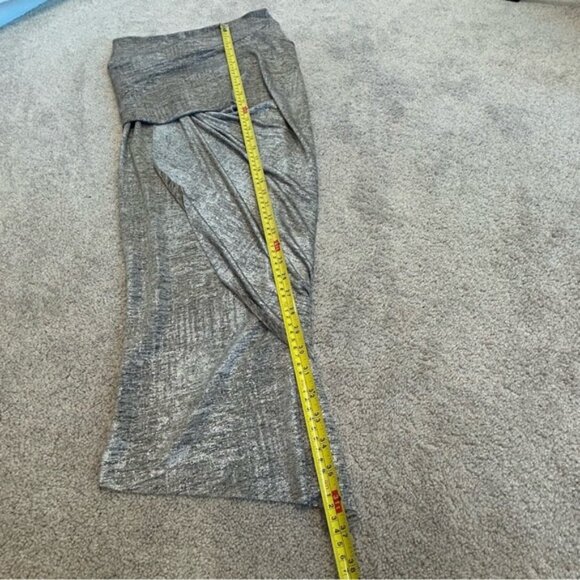 Sirens metallic silver taupe brown draped asymmetrical mermaid bodycon skirt - Picture 8 of 12